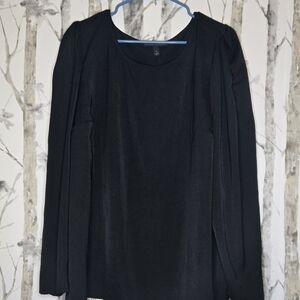 Lane Bryant Puff Sleeve Black Blouse Size 18